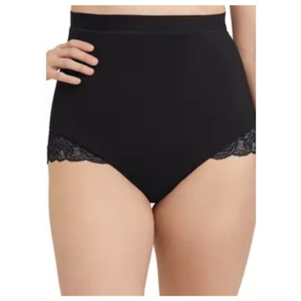 Maidenform SES101 Eco Lace Firm Control Shaping Briefs Shapewear M Medium Black